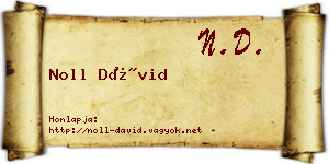 Noll Dávid névjegykártya